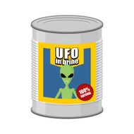 Canned UFO Tin can alien Vector illustration