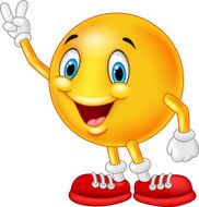 Cartoon emoticon peace hand