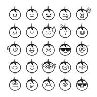 Collection of difference emoticon icon tomato isolated on the