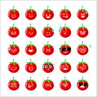 Collection of difference emoticon icon tomato cartoon on the