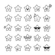 Collection of difference emoticon icon star