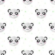 Vector flat cartoon panda heads seamless pattern Animal background N2
