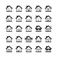 Collection of difference emoticon icon home on the