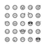 Collection of difference emoticon icon gear on the white N2