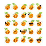 Collection of difference emoticon icon orange