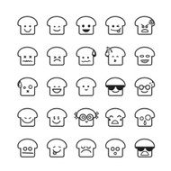 Collection of difference emoticon icon bread N2