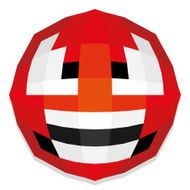 Cute Cartoon Polygonal Face Illustration Isolated N13