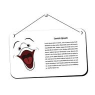 Flyer and smiley with a laugh Vector illustration