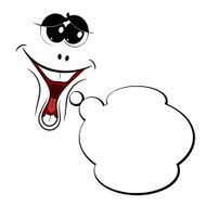 Bubble and the character who smiles Cartoon Vector illustratio