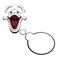 Babble and character that laughs Cartoon Vector illustration