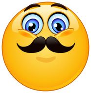 Emoticon with mustache