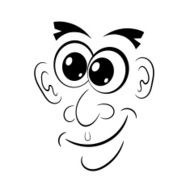 Cartoon kind smile Vector illustration