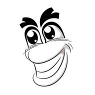 Cartoon cheerful and kind smile Vector illustration