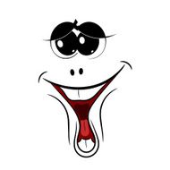 Cartoon cheerful smile Vector illustration