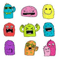 Vector set of isolated monsters illustrations N2