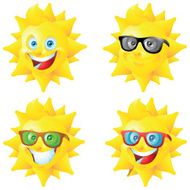 Sun cartoon character sunglasses set