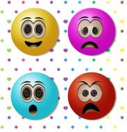 ound emoticon with colorful background
