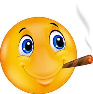Emoticon smiley cartoon smoking cigar