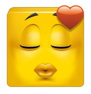 Square emoticon kissing