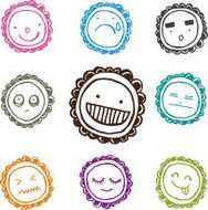Cute Hand Sketch Funny Faces