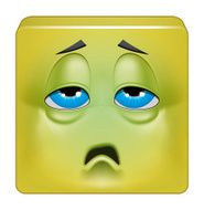 Square emoticon sick