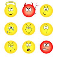 set of smileys