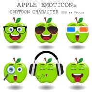 Apple emoticon cartoon character eps 10 vector