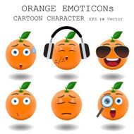 Orange emoticon cartoon character eps 10 vector