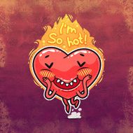 Cute Burning Heart for Valentine&#039;s Day