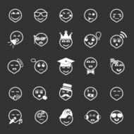 Face action line icons on gray background