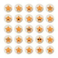 Set of stars with different emotions