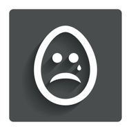 Sad egg face with tear sign icon Crying symbol N3