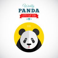 Weekly Panda Cute Flat Animal Icon Kiss