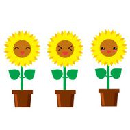 Cute sunflowers Kawaii japanese style N3