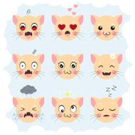 Collection of vector funny cats smilies