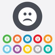 Sad face sign icon Sadness symbol