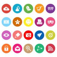 Internet useful flat icons on white background