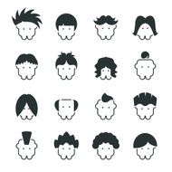 Hair Style Silhouette Icons