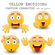 Yellow emoticon cartoon character eps 10 vector N19