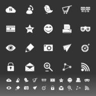 Internet useful icons on gray background