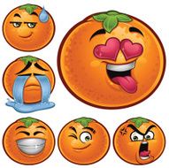 Orange Fruit Cartoon Set B