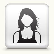 Square Button with Woman Face N4
