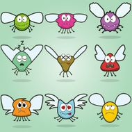 Vector Collection of Funny Flying Insect Monsters