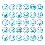 Set of smileys in different emotions and moods N2