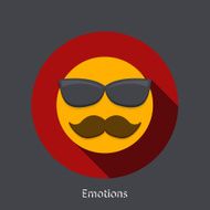 Vector emotion flat icon on gray background