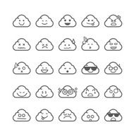 Collection of difference emoticon icon cloud on N2