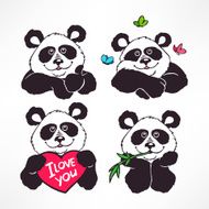 cute smiling pandas