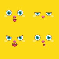 vector set - smiley faces
