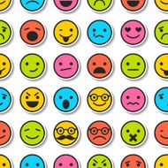 Seamless pattern with color emoticons characters icons N2