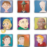 People Faces Icons Avatars N2